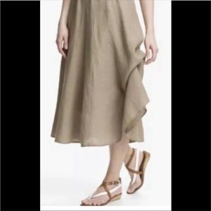 Eileen Fisher 100% Irish linen long skirt with
"pick ups"  small